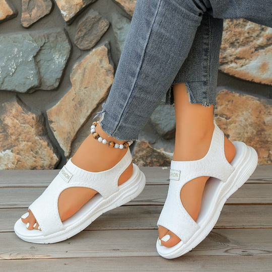 Damen Bequeme Freizeit-Sandalen mit elastischen Riemen und gepolsterter Sohle EB