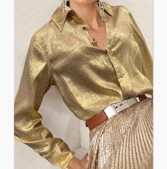 Damen modisches cropped Hemd mit Volantärmeln EB