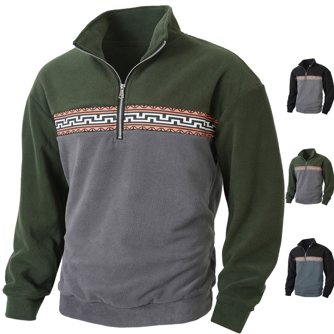 Herren Fleece Pullover mit modischem Stehkragen EB