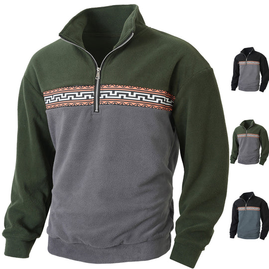 Herren Fleece Pullover mit modischem Stehkragen EB