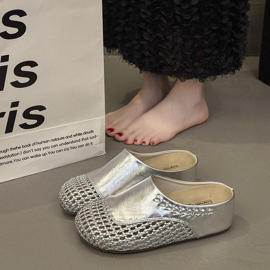 Damen Mode-Mules mit elegantem Geflecht EB