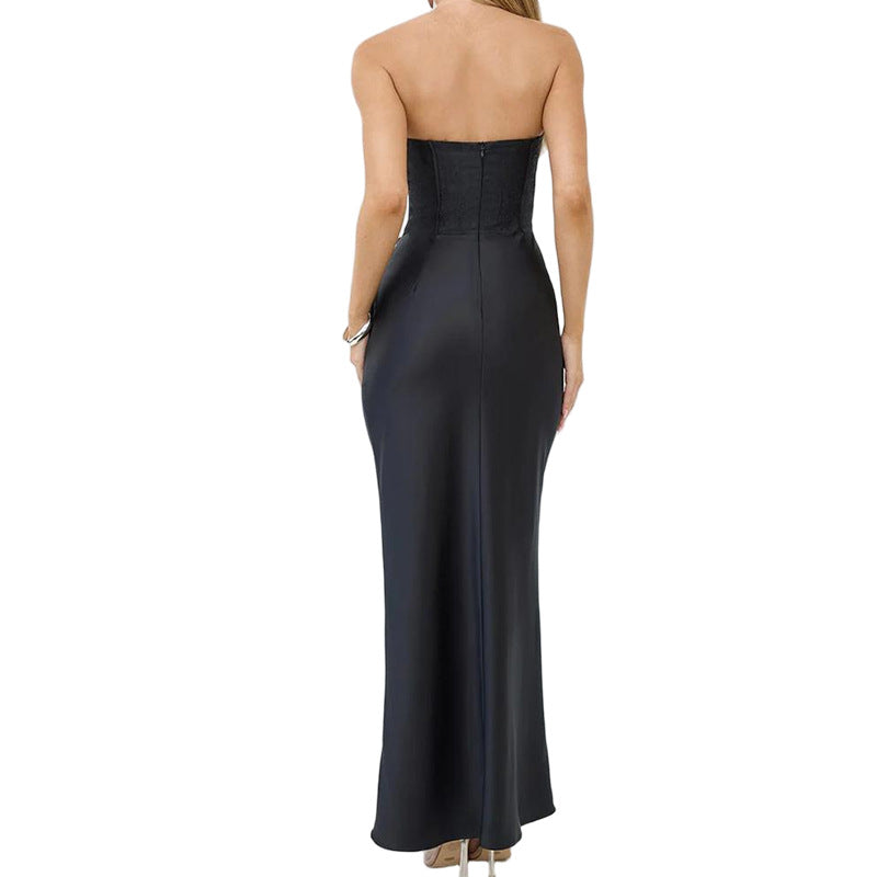 Damen Elegantes strapazierfähiges Abendkleid mit gerafft und Korsett-Oberteil EB