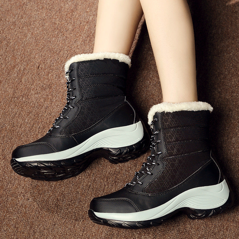 Damen Warme Winterstiefel mit Fleece-Futter und rutschfester Sohle EB
