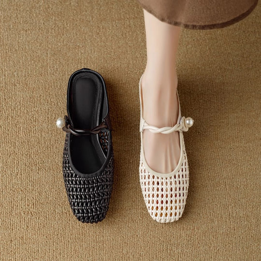 Damen Ballerinas mit elegantem Netzdesign und stylischem Riemchen EB