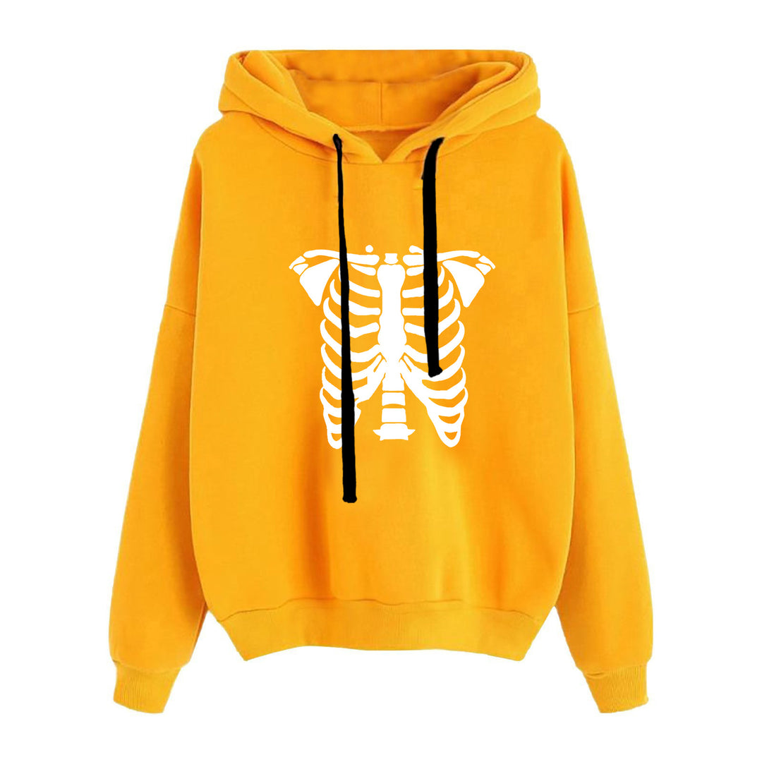 Damen nan lässiger Oversize Kapuzenpullover mit Herz‑und‑Pfotenprint, Kordelzug und gerippten Bündchen EB