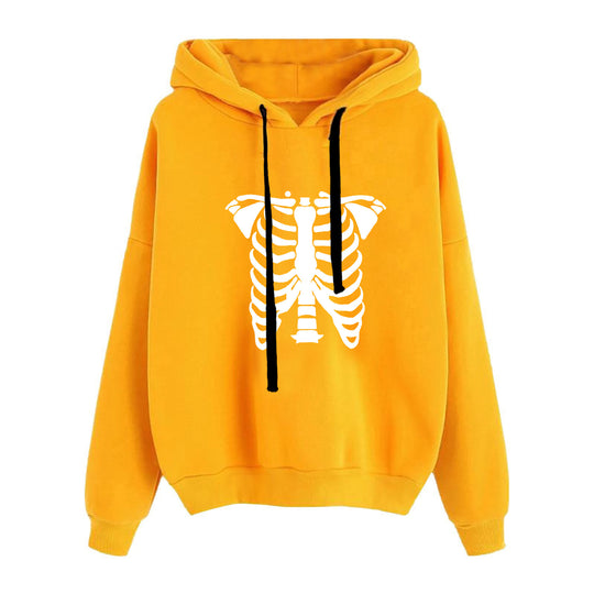 Damen nan lässiger Oversize Kapuzenpullover mit Herz‑und‑Pfotenprint, Kordelzug und gerippten Bündchen EB
