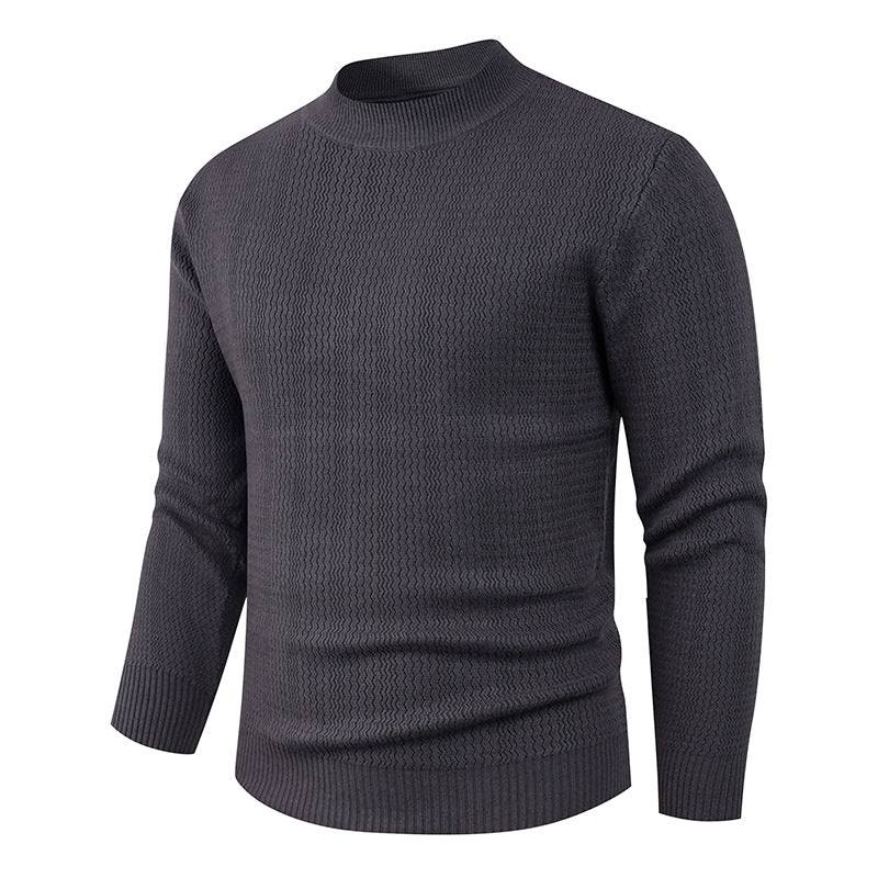Herren Strukturpullover mit hochgeschlossenem Kragen und modischem Design EB