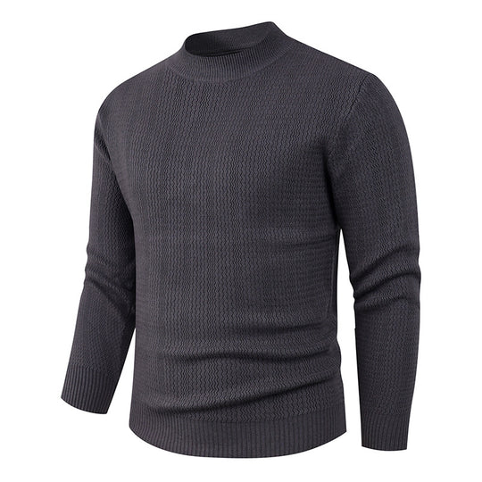 Herren Strukturpullover mit hochgeschlossenem Kragen und modischem Design EB