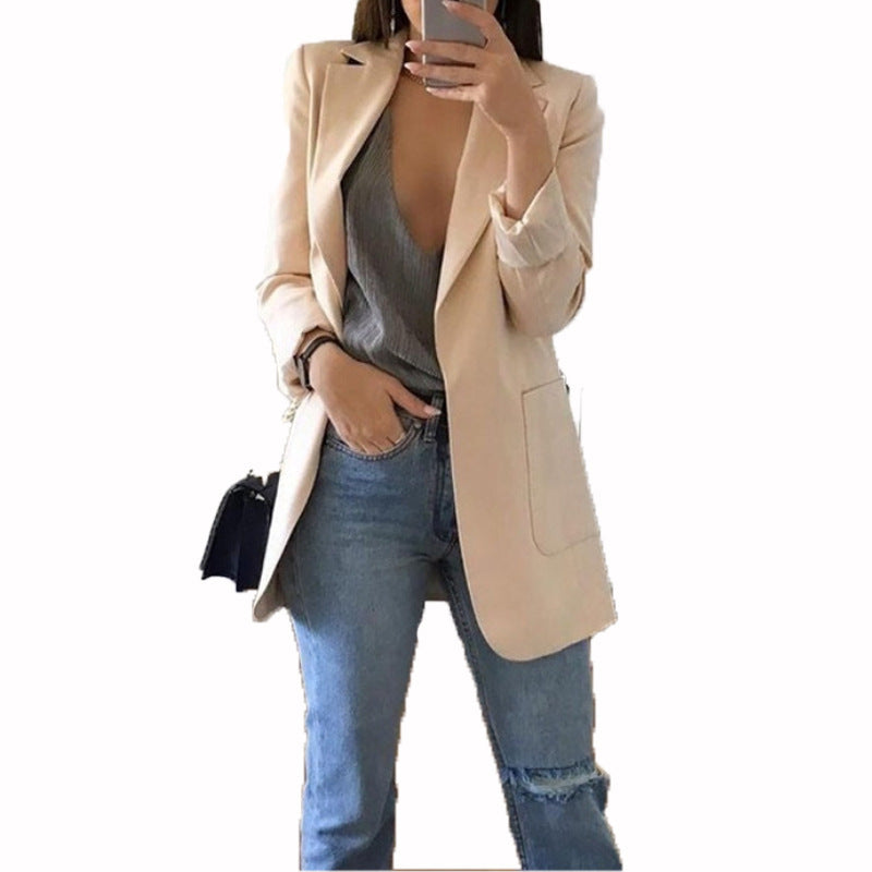 Damen eleganter Blazer mit tailliertem Schnitt und praktischen Taschen EB