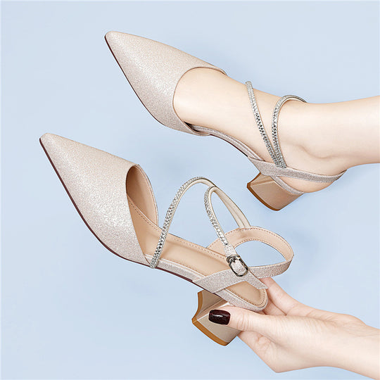 Damen Elegante und funkelnde Absatzschuhe mit raffiniertem Riemen von EB