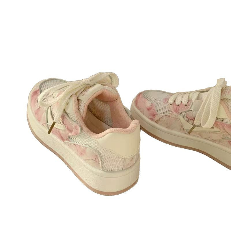 Damen modische Sneakers mit floralem Design und atmungsaktiver Obermaterialkombination EB