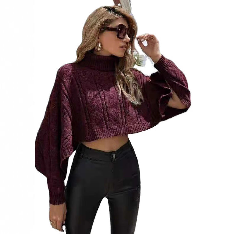 Damen Kuscheliger Pullover mit hohem Kragen und großzügigem Schnitt EB