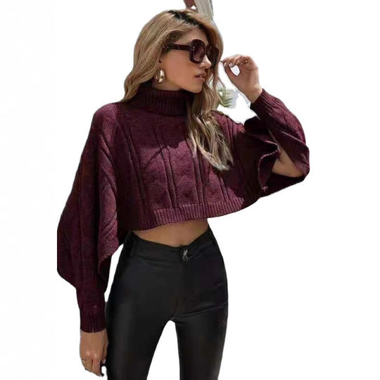 Damen Kuscheliger Pullover mit hohem Kragen und großzügigem Schnitt EB