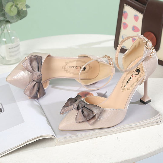 Damen elegante Slingback-Pumps mit modischem Schleifenakzent EB