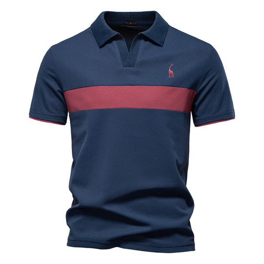 Herren Poloshirt mit modernem Blockdesign und hochwertiger Baumwollmischung EB