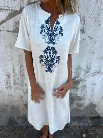 Damen Sommerliches Kleid mit aufwendiger Stickerei EB