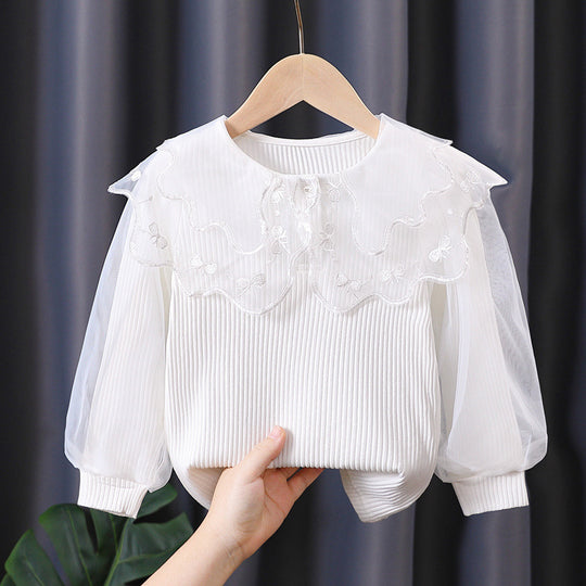 Damen Bluse mit eleganter Spitzenverzierung EB