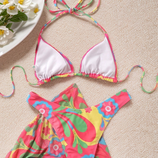 Damen Triangel-Bikini mit verstellbarem Rock EB