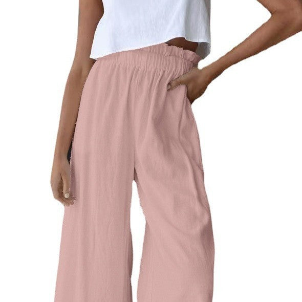 Damen Weite Palazzo-Hose mit elastischem Bund und fließendem Schnitt EB
