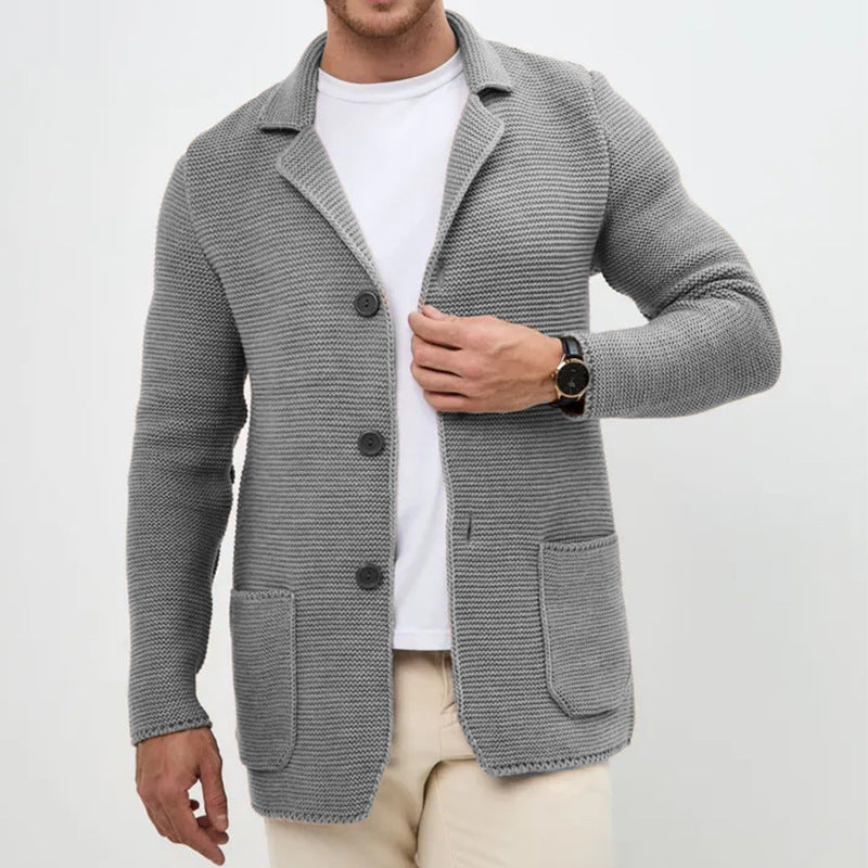 Herren Strickjacke mit warmem Schalkragen und praktischen Taschen EB