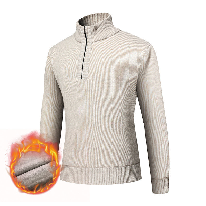 Herren kuscheliger Rollkragenpullover mit Reißverschluss EB