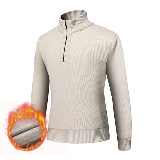 Herren kuscheliger Rollkragenpullover mit Reißverschluss EB