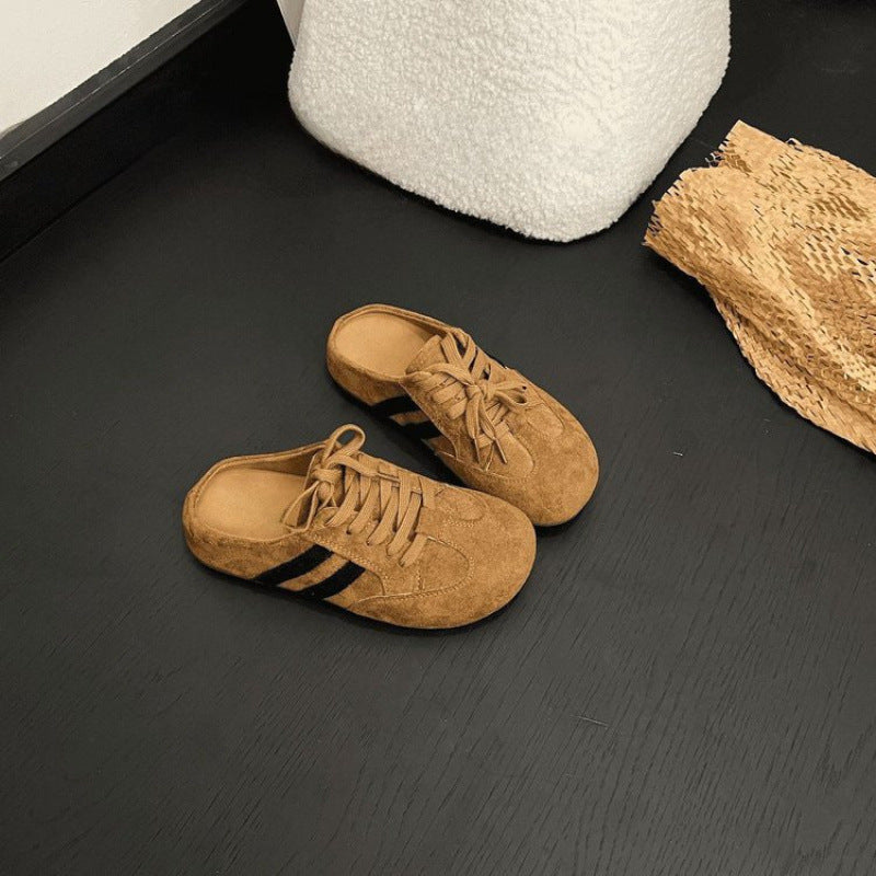 Damen Sneaker Slipper im sportiven Stil mit klassischem Schnürverschluss EB