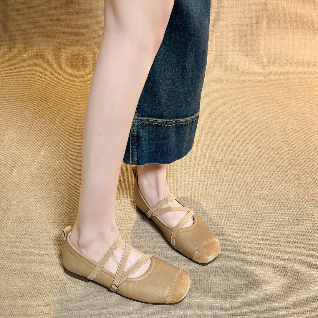 Damen modische Riemchen-Ballerinas aus hochwertigem Material mit komfortabler Passform EB