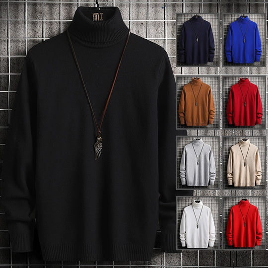 Herren nan hochwertiger Thermo-Rollkragenpullover aus Baumwollmix mit weichem Griff und gerippten Bündchen EB