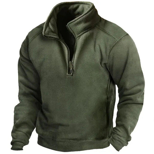 Herren Fleece-Pullover mit hohem Kragen und praktischen Reißverschluss EB