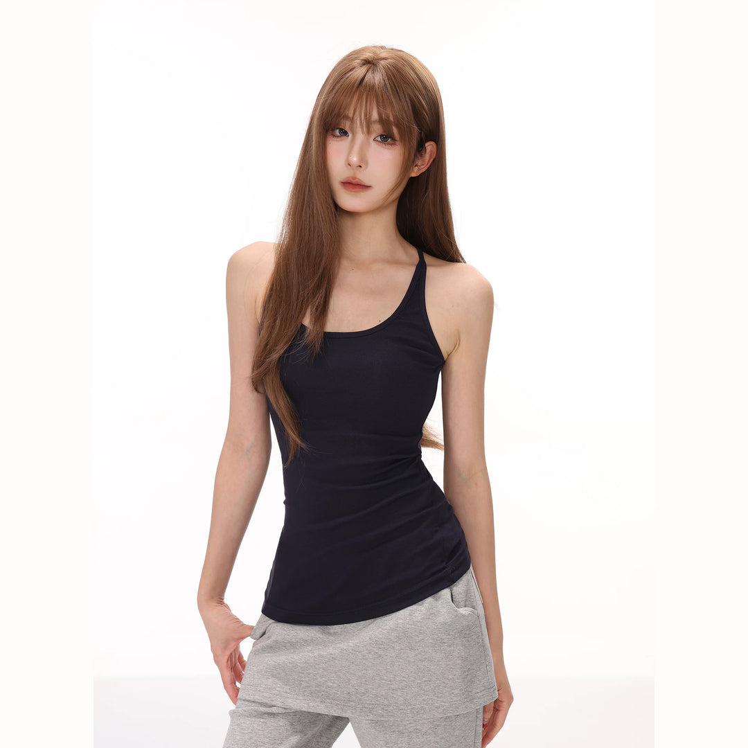 Damen nan figurnahes Performance-Tanktop aus Stretchjersey mit Racerback und formender Mittelnaht EB