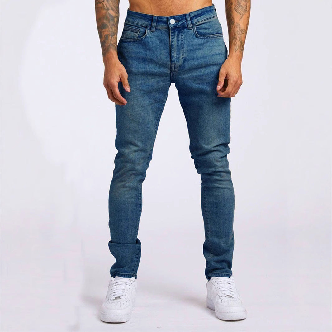 Herren Slim-Fit Jeans mit elastischem Komfortbund und modernen Details EB