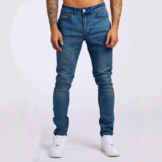 Herren Slim-Fit Jeans mit elastischem Komfortbund und modernen Details EB
