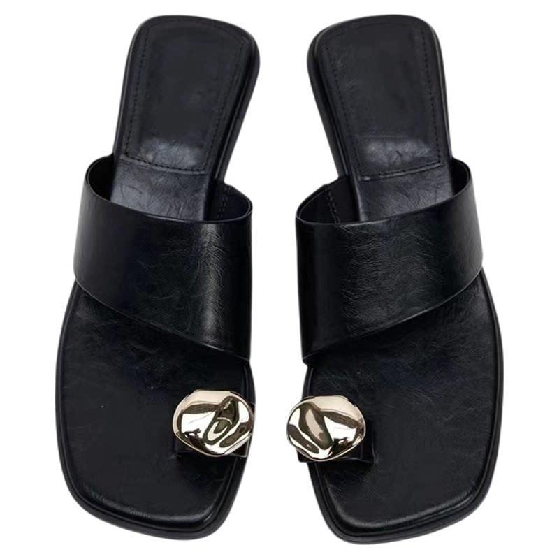 Damen bequeme Sling-Pantoletten mit elegantem Detail EB