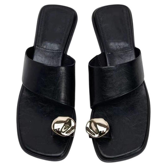Damen bequeme Sling-Pantoletten mit elegantem Detail EB