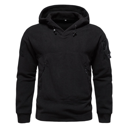 Herren moderne Fleece-Hoodie mit strategischen Reißverschlusstaschen EB