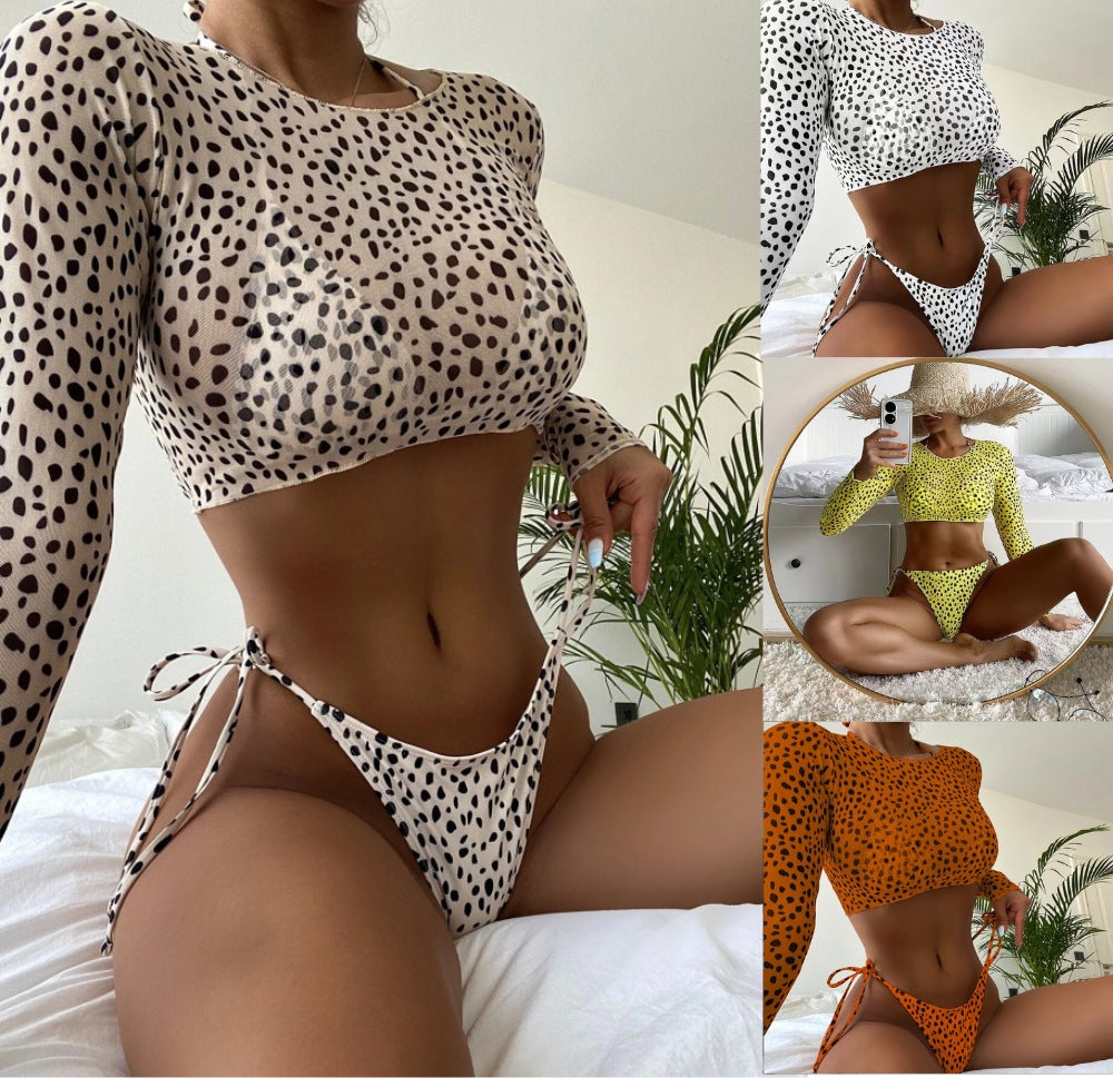 Damen modisches Strick-Bikinioberteil und Unterteil EB