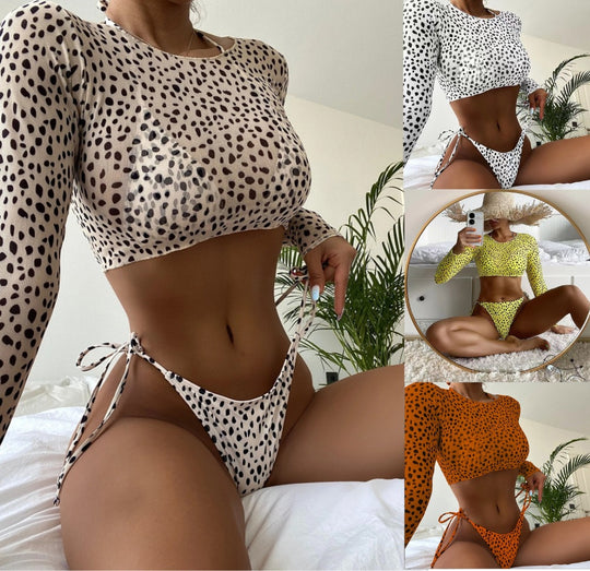 Damen modisches Strick-Bikinioberteil und Unterteil EB