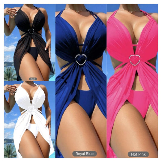 Damen Einteiler mit Raffungen und Herz-Detail EB
