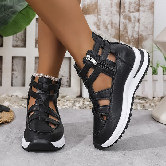 Damen Sportliche Plateausandalen mit verstellbarem Riemendesign EB