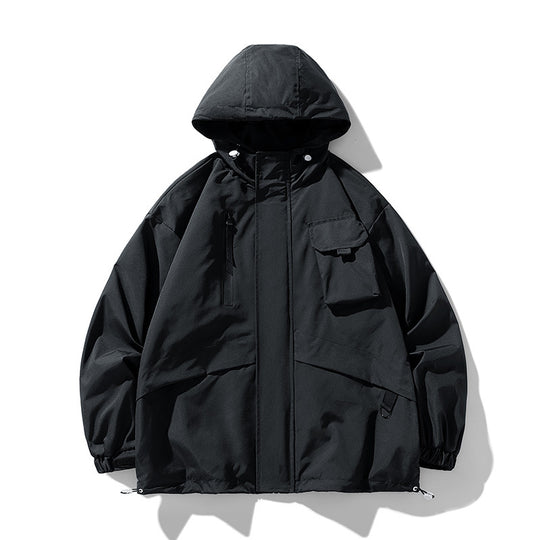 Herren technische Outdoor-Jacke mit multifunktionalen Taschen und verstellbarer Kapuze EB