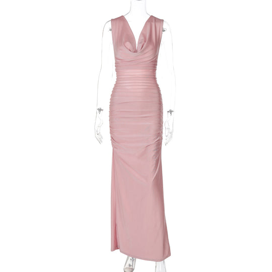 Damen Elegantes Maxikleid mit raffinierten Drapierungen EB