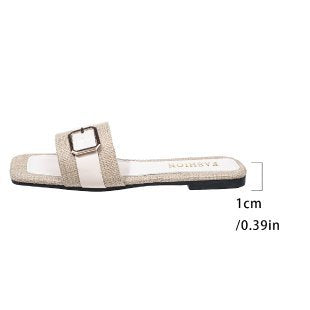 Damen Elegante und stilvolle Slides mit modischem Schnallen-Detail EB