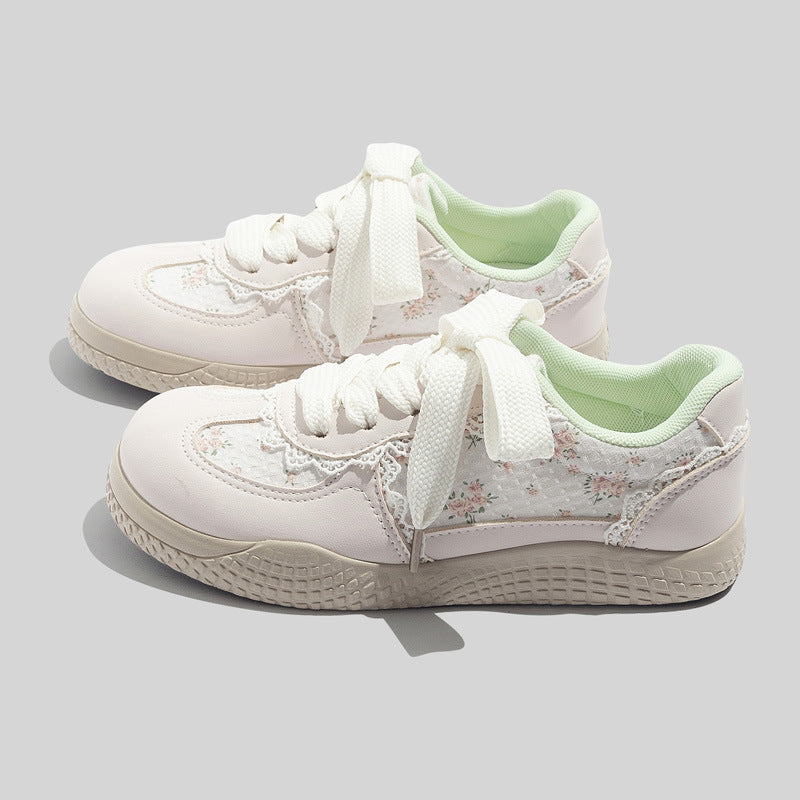 Damen Sneakers mit floralem Design und atmungsaktiver Mesh-Oberfläche EB