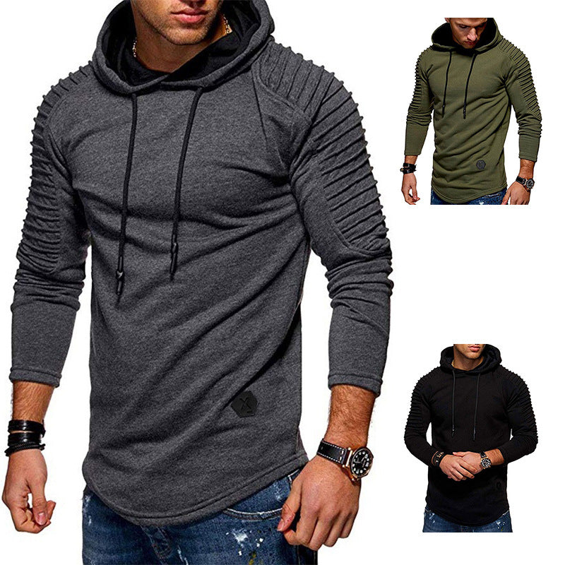 Herren modernes Kapuzenshirt mit strukturierten Ärmeln und trendigem Design EB