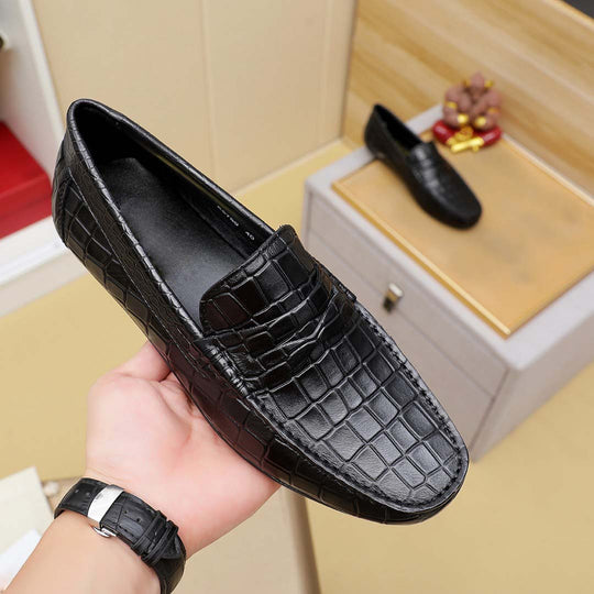 Herren Mokassin im eleganten Krokodil-Leder-Design EB