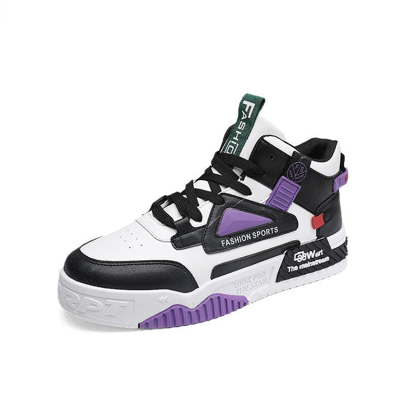 Damen modische High-Top Sneakers mit sportivem Design und rutschfester Sohle EB
