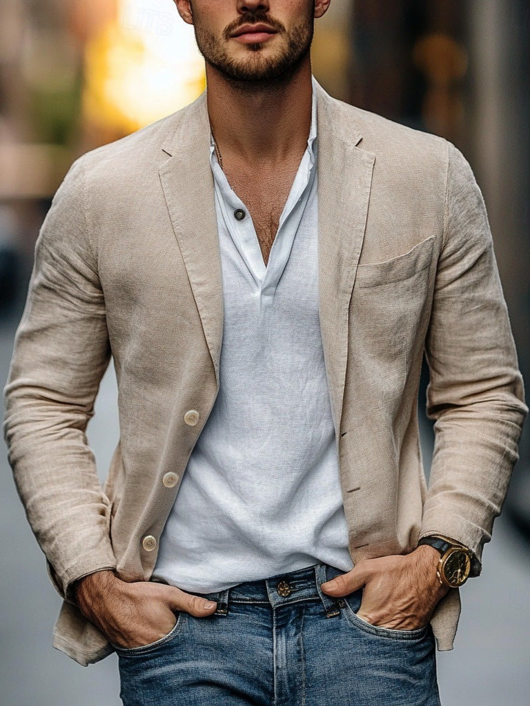 Herren lässiger Leinenblazer EB