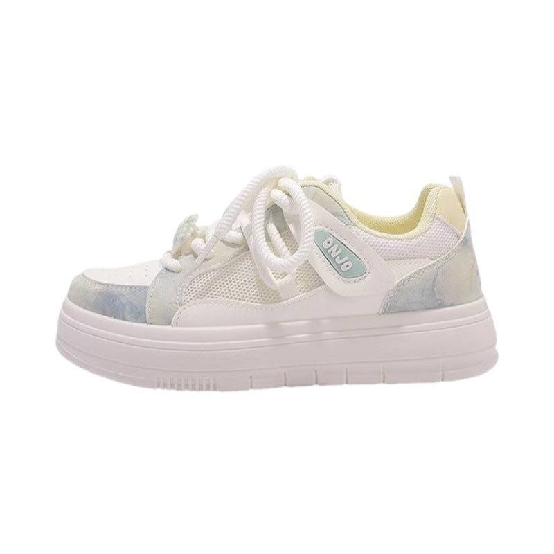 Damen Sportliche Plateau Sneakers mit atmungsaktiver Mesh-Oberfläche und modischen Details EB