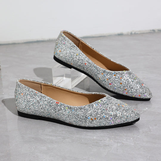 Damen Ballerinas mit funkelndem Glitzer und eleganter Silhouette EB